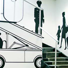 Hand painted commercial art for a travel agency