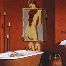 Custom wall mural design for bathroom