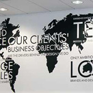 World map mural art for office